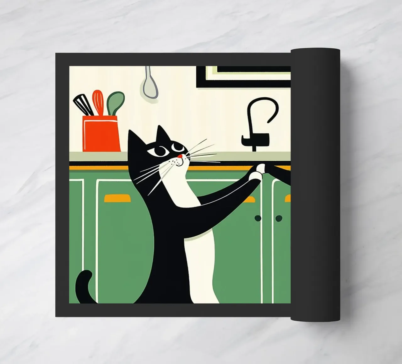 Gatti ballerini in cucina zerbino da Damion Francis