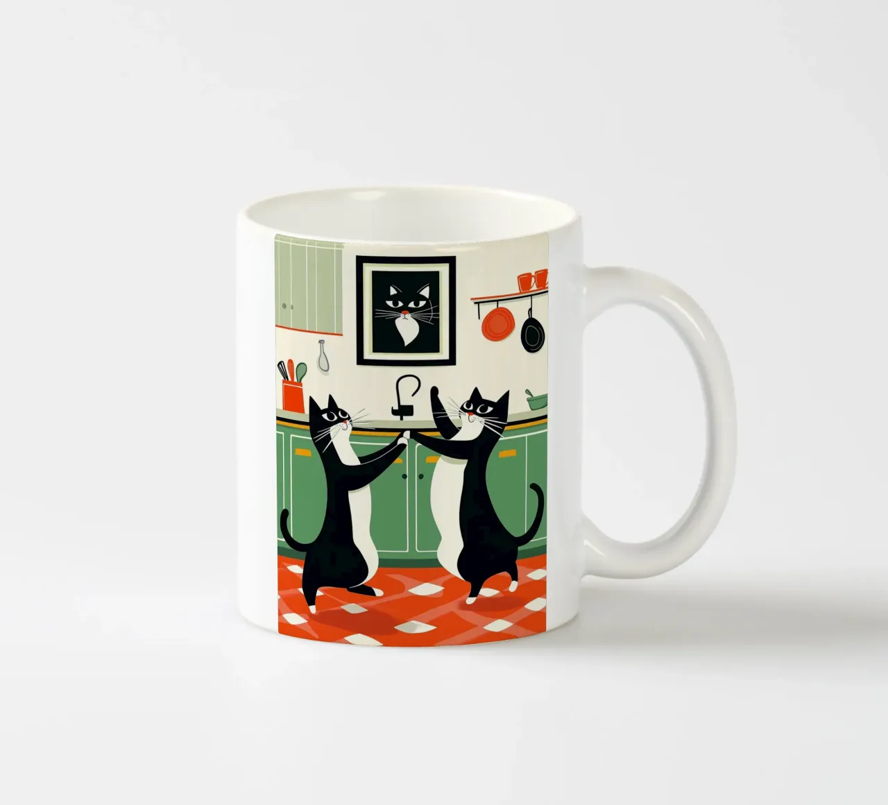 Gatti ballerini in cucina tazza in ceramica da Damion Francis