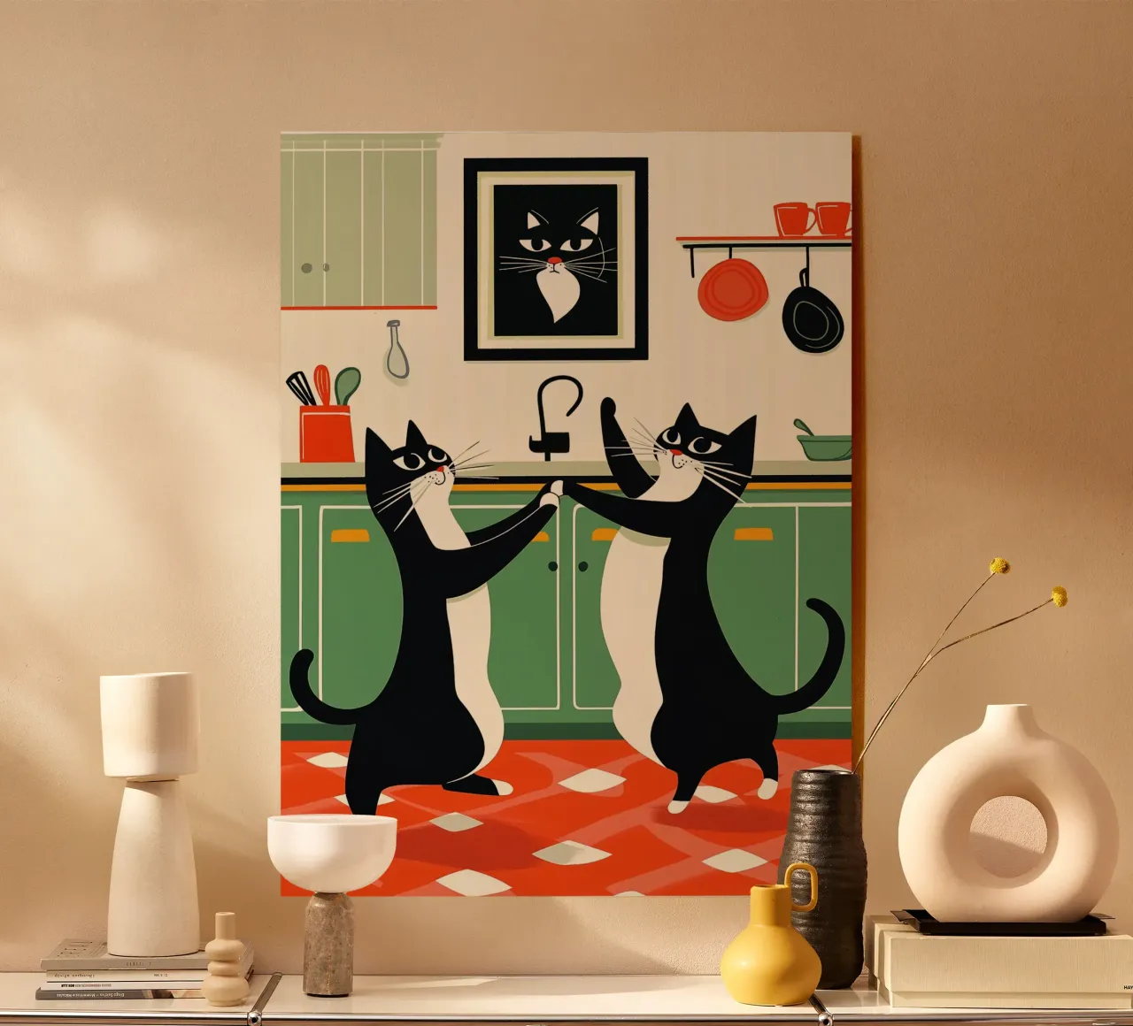 Gatti ballerini in cucina plexiglass da Damion Francis