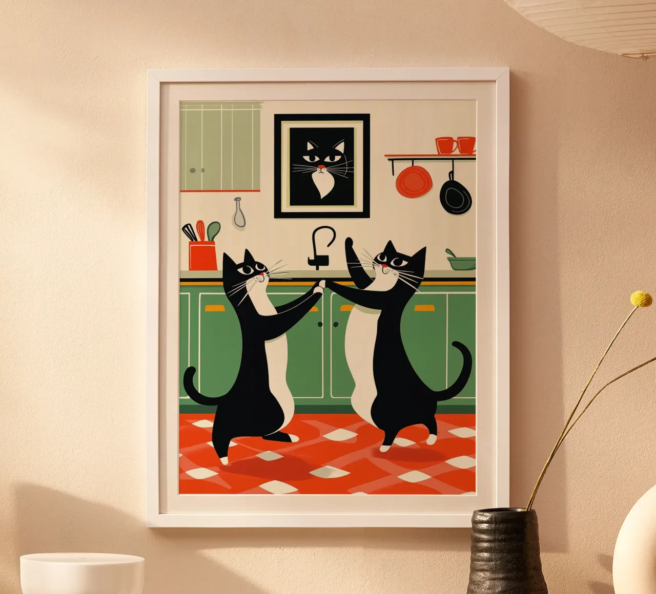 Gatti ballerini in cucina carta hahnemühle da Damion Francis