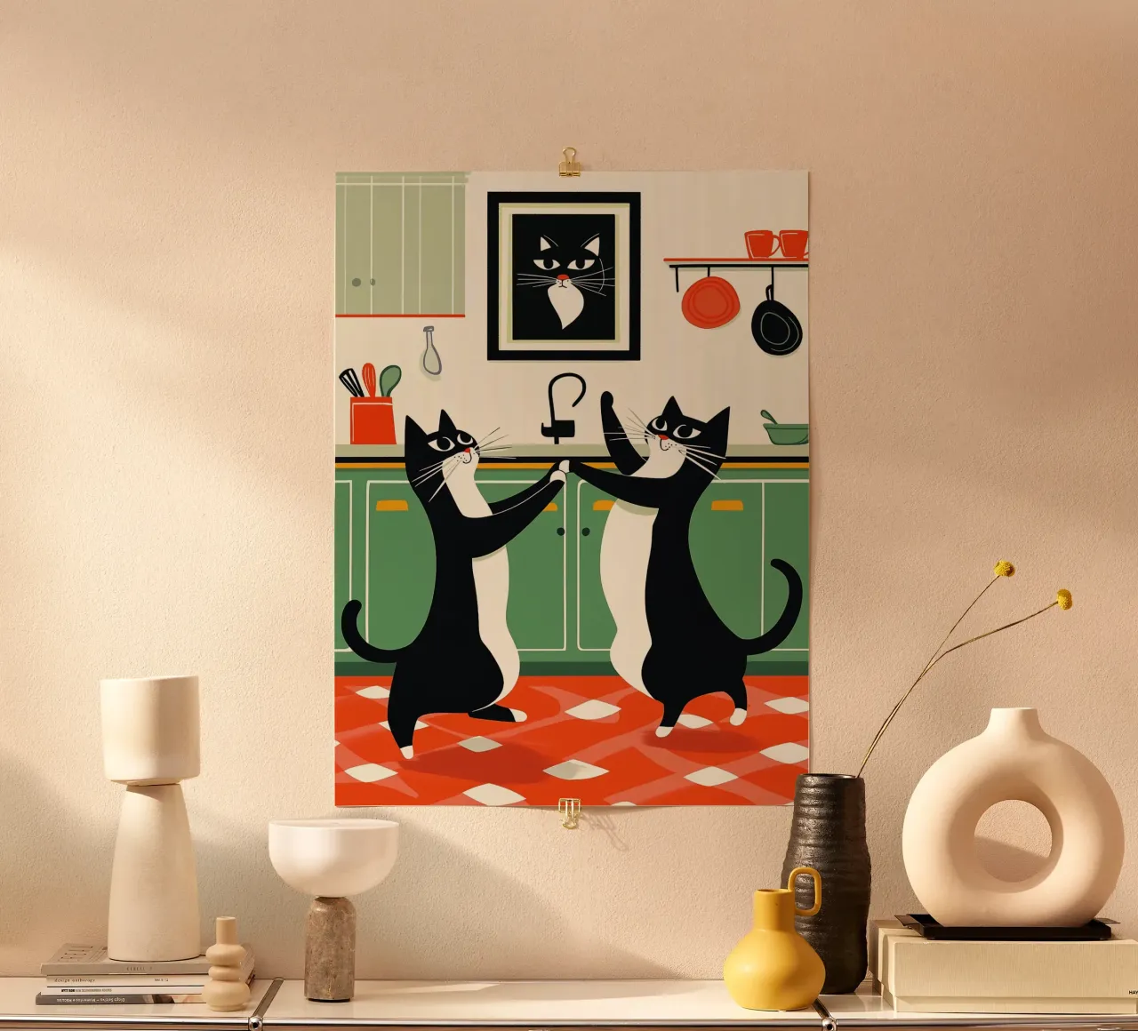 Gatti ballerini in cucina carta hahnemühle da Damion Francis