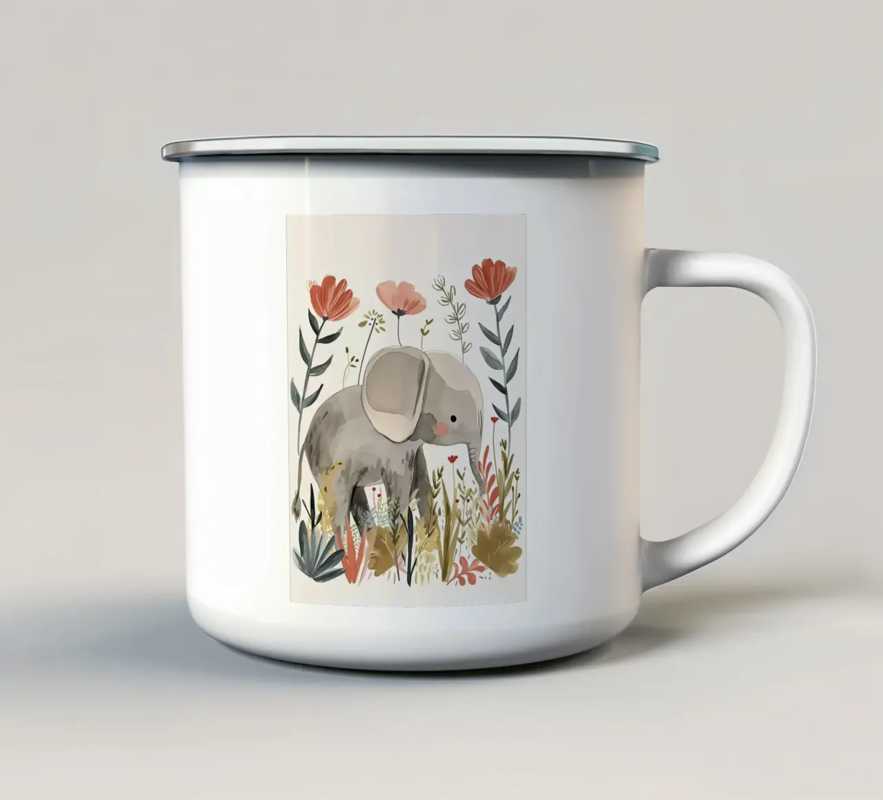 Elefante tazza in smalto da Damion Francis