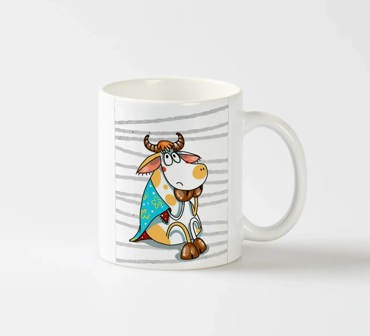 Divertente cartone animato di una mucca tazza in ceramica da Damion Francis