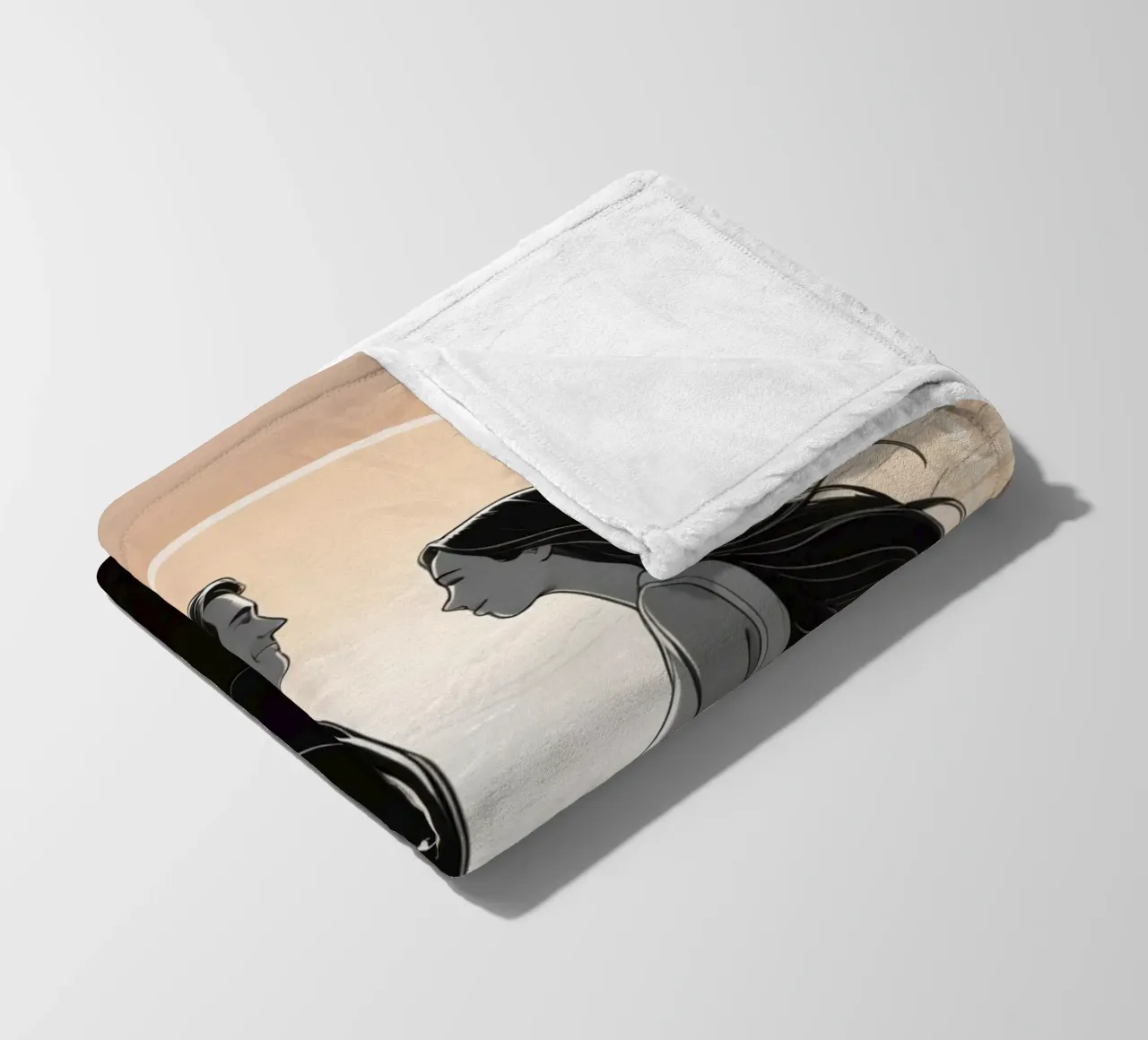 Coppia che si tiene per mano in una strada cittadina con sole ed edifici coperta in pile da DesignDoodle