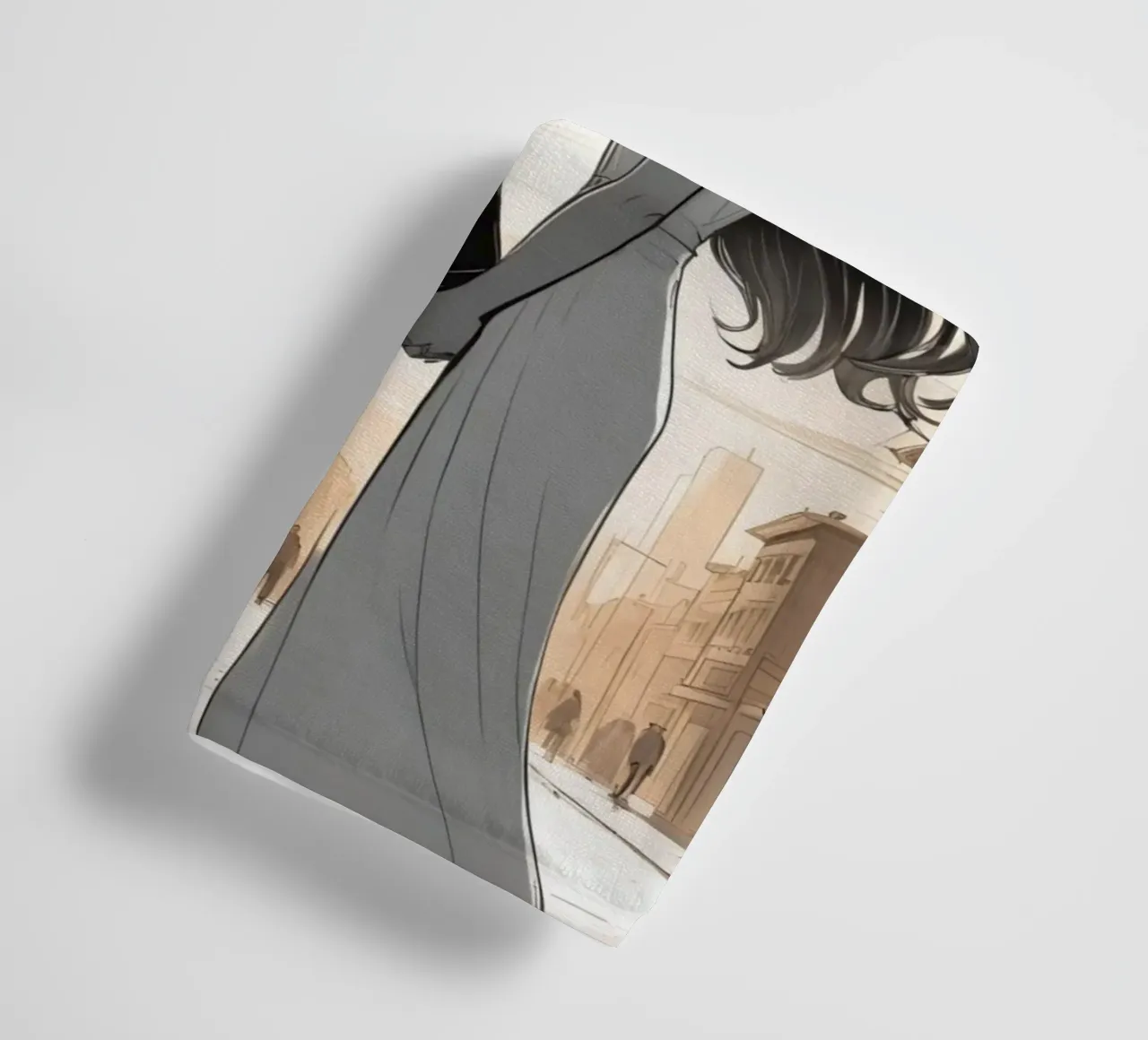 Coppia che si tiene per mano in una strada cittadina con sole ed edifici asciugamano da bagno da DesignDoodle