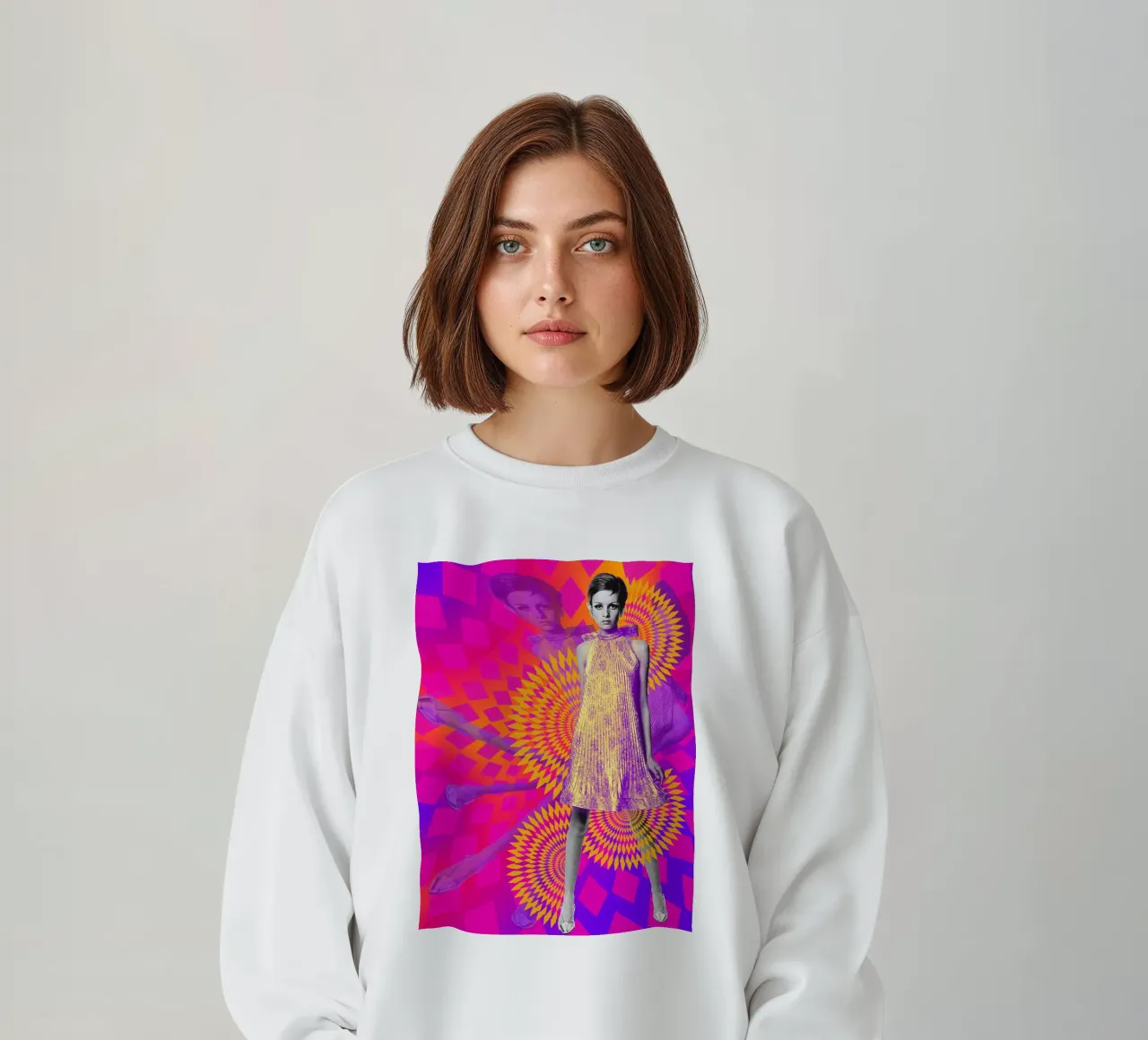 Supermodel Twiggy 1 - Supermodels of the Sixties Series sweatshirt by DesmondBates