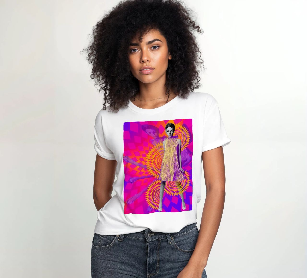 Supermodel Twiggy 1 - Supermodels of the Sixties Series camiseta de mujer de DesmondBates