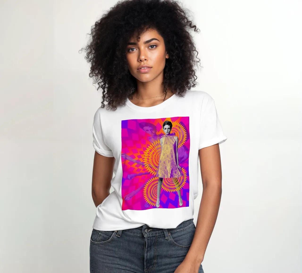 Supermodel Twiggy 1 - Supermodels of the Sixties Series t-shirt da donna da DesmondBates