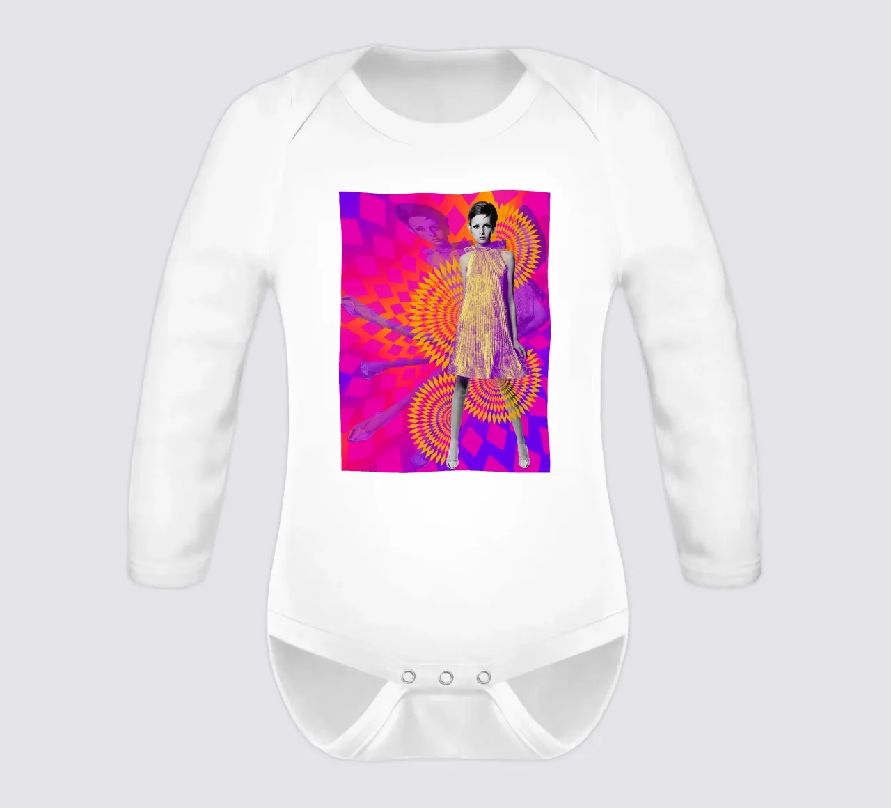 Supermodel Twiggy 1 - Supermodels of the Sixties Series Langarm Babybody von DesmondBates