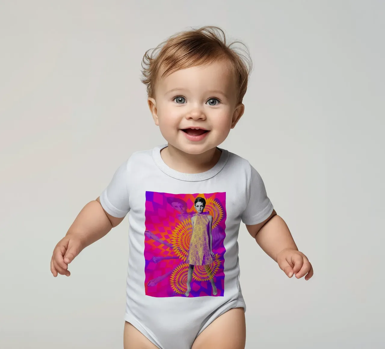 Supermodel Twiggy 1 - Supermodels of the Sixties Series Kurzarm Babybody von DesmondBates