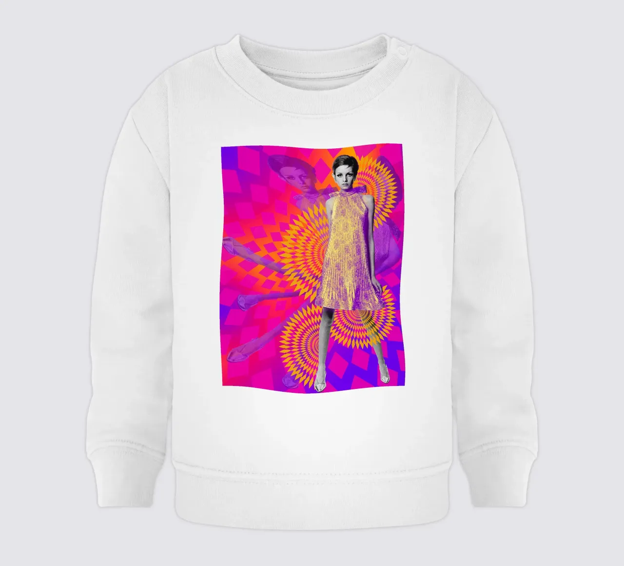 Supermodel Twiggy 1 - Supermodels of the Sixties Series baby sweatshirt van DesmondBates