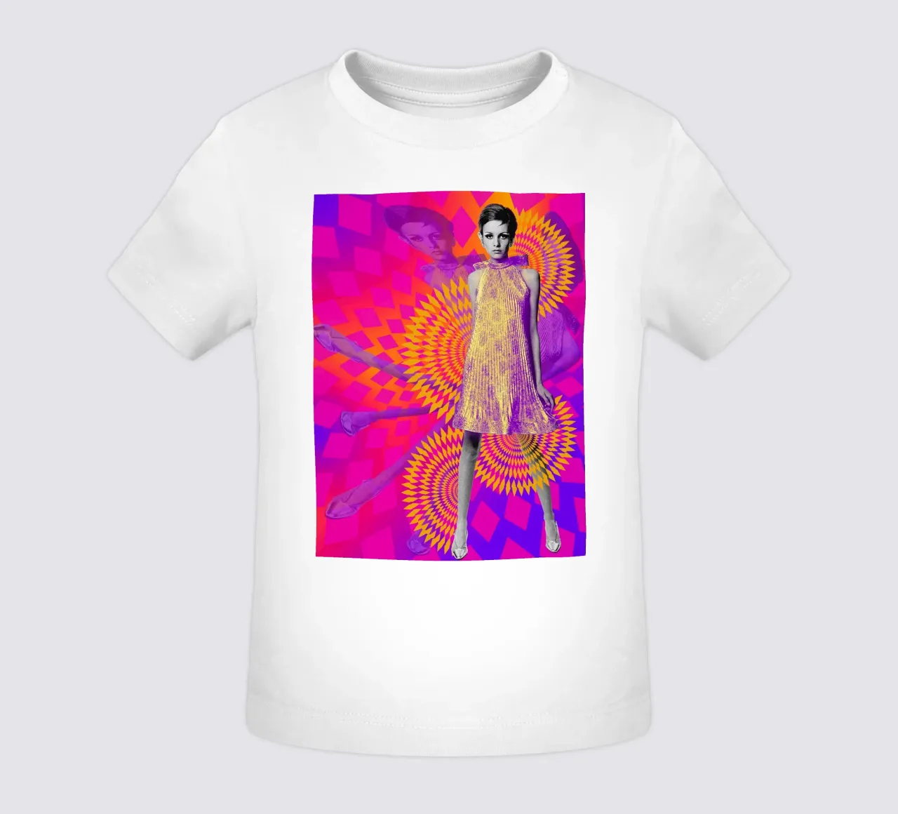 Supermodel Twiggy 1 - Supermodels of the Sixties Series camiseta de bebé de DesmondBates