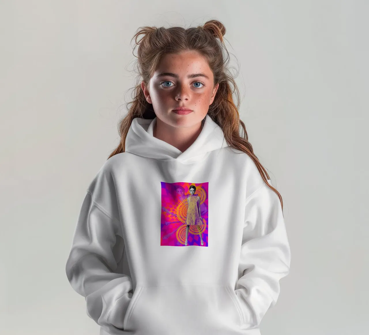 Supermodel Twiggy 1 - Supermodels of the Sixties Series felpa bambino con cappuccio da DesmondBates