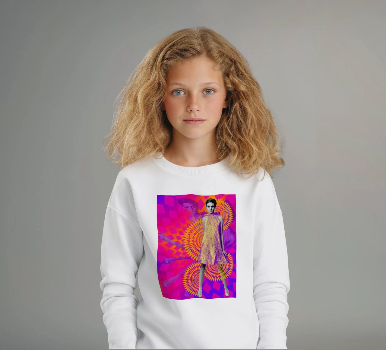 Supermodel Twiggy 1 - Supermodels of the Sixties Series sudadera para niño de DesmondBates