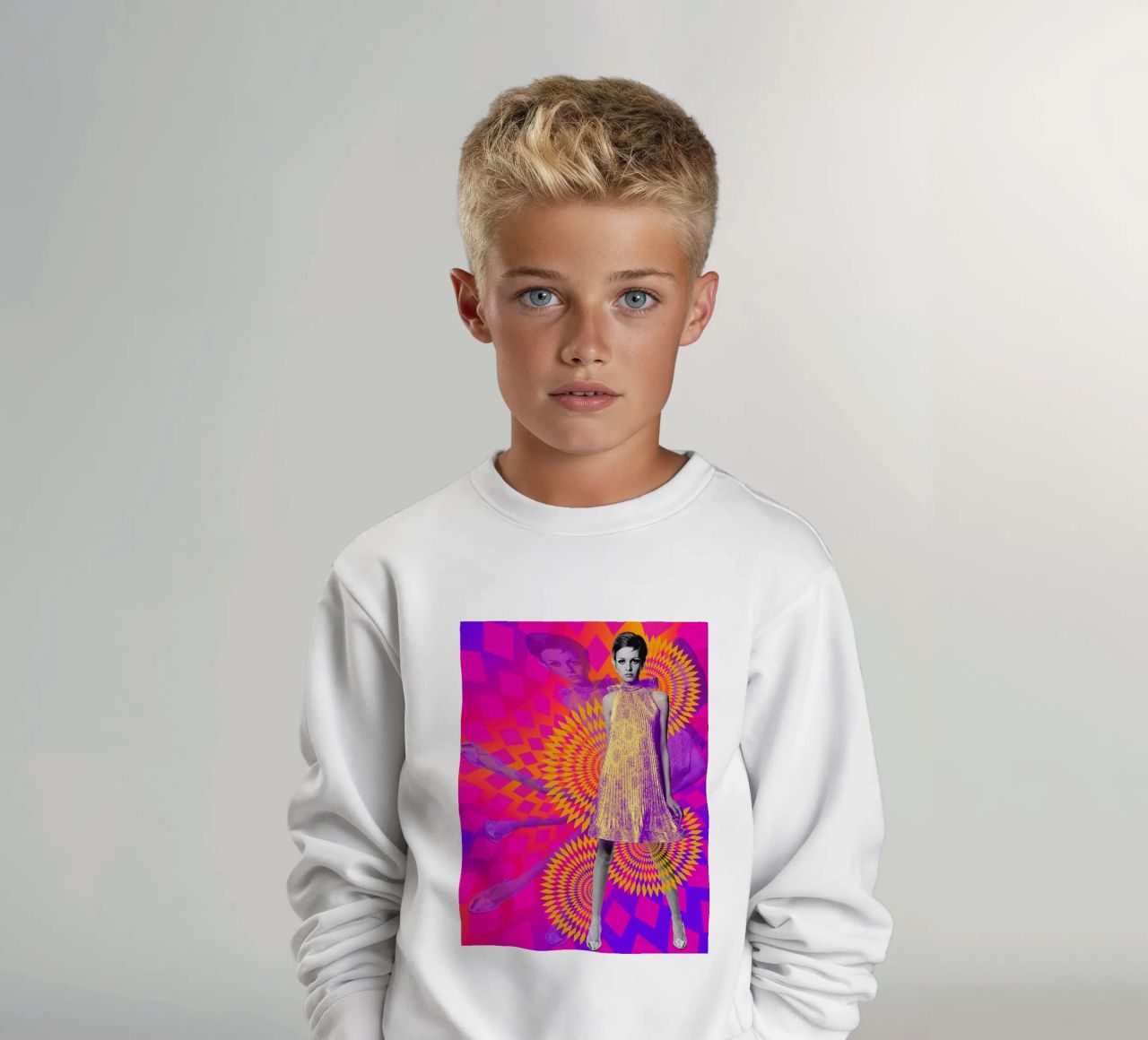 Supermodel Twiggy 1 - Supermodels of the Sixties Series sudadera para niño de DesmondBates