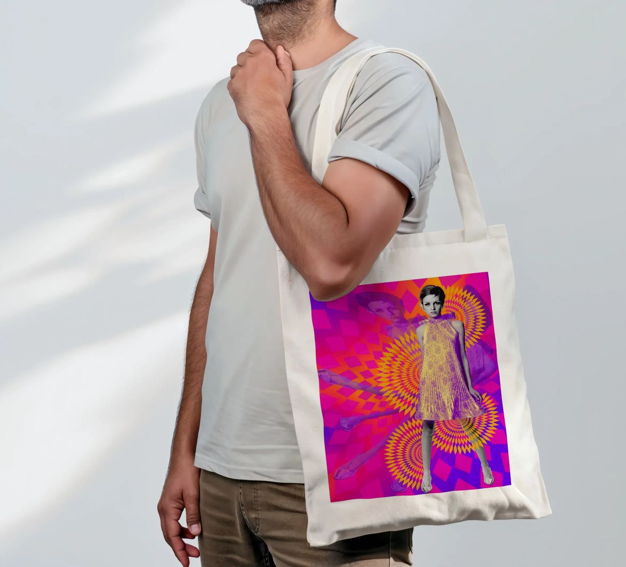 Supermodel Twiggy 1 - Supermodels of the Sixties Series borsa in juta da DesmondBates
