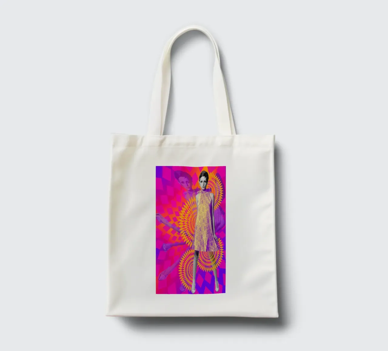 Supermodel Twiggy 1 - Supermodels of the Sixties Series borsa in juta da DesmondBates