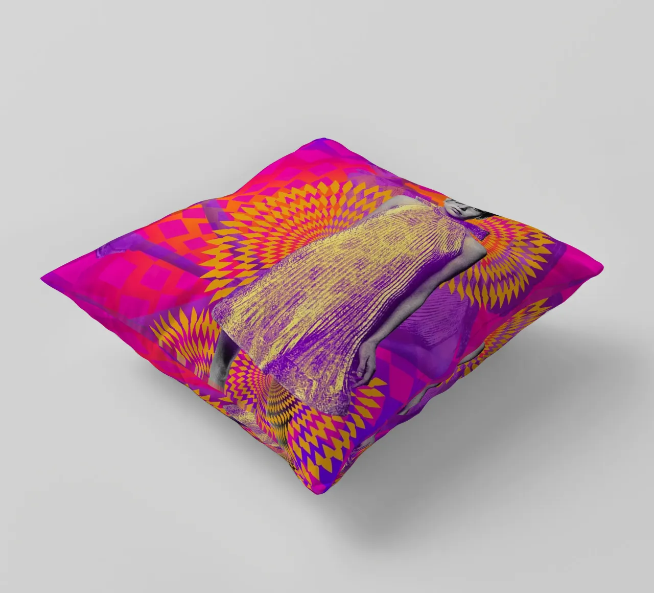 Supermodel Twiggy 1 - Supermodels of the Sixties Series cuscino da DesmondBates