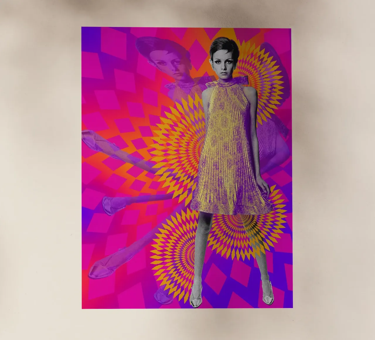 Supermodel Twiggy 1 - Supermodels of the Sixties Series Backlit Folie von DesmondBates