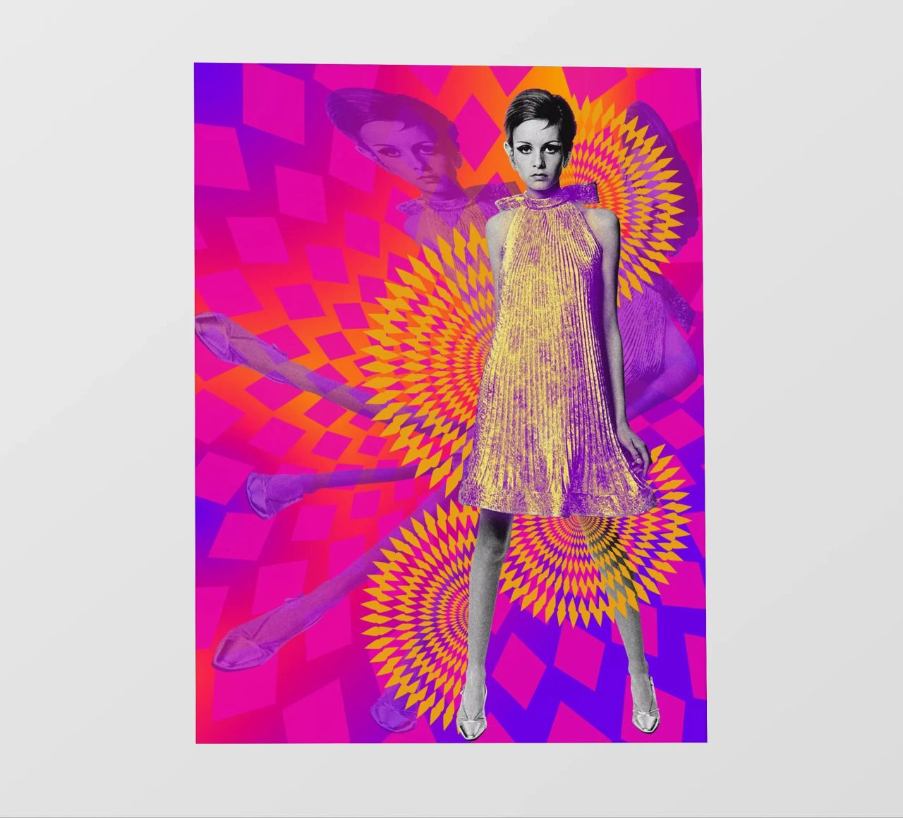 Supermodel Twiggy 1 - Supermodels of the Sixties Series lámina retroiluminada de DesmondBates