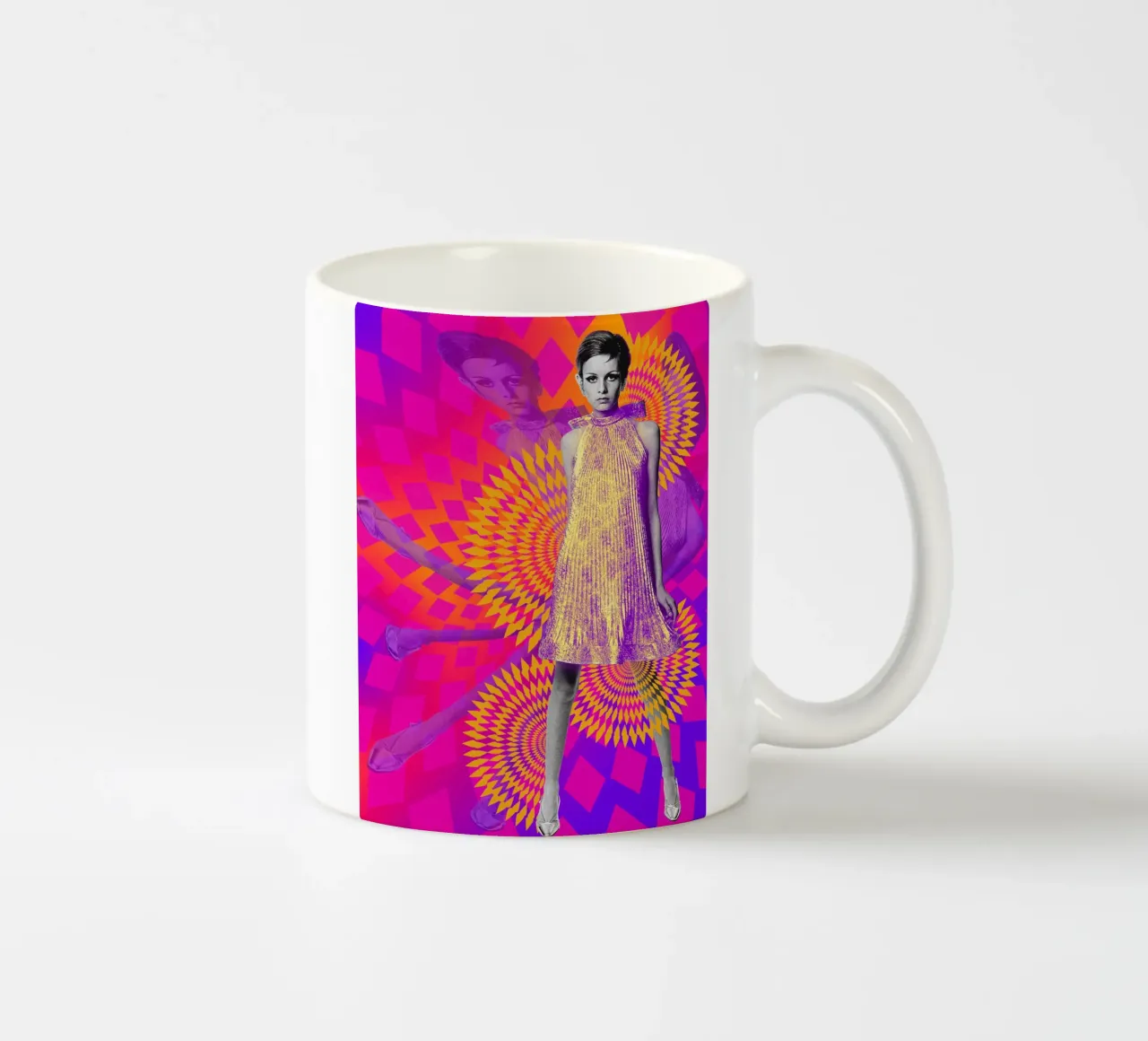 Supermodel Twiggy 1 - Supermodels of the Sixties Series ceramic mug by DesmondBates
