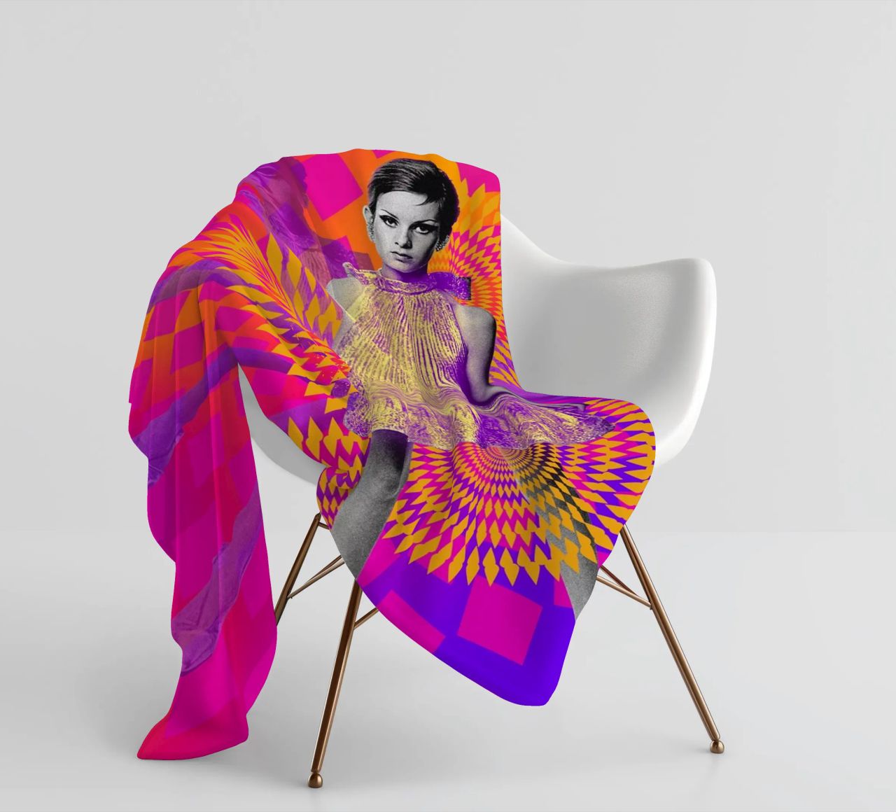 Supermodel Twiggy 1 - Supermodels of the Sixties Series manta de franela de DesmondBates