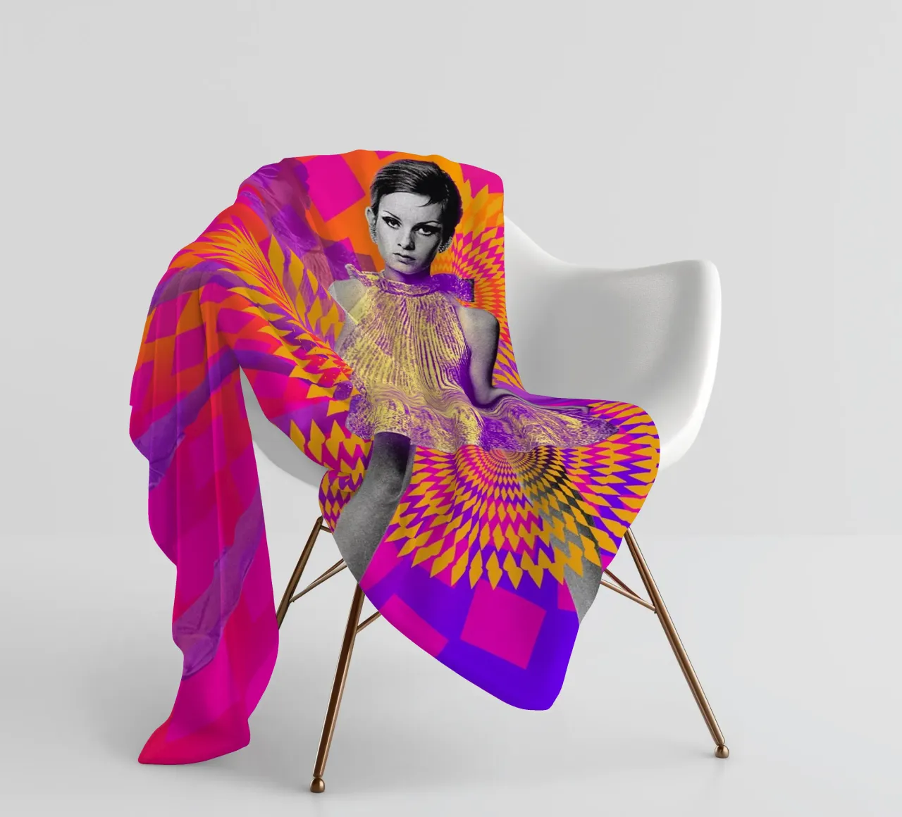Supermodel Twiggy 1 - Supermodels of the Sixties Series Fleecedecke von DesmondBates