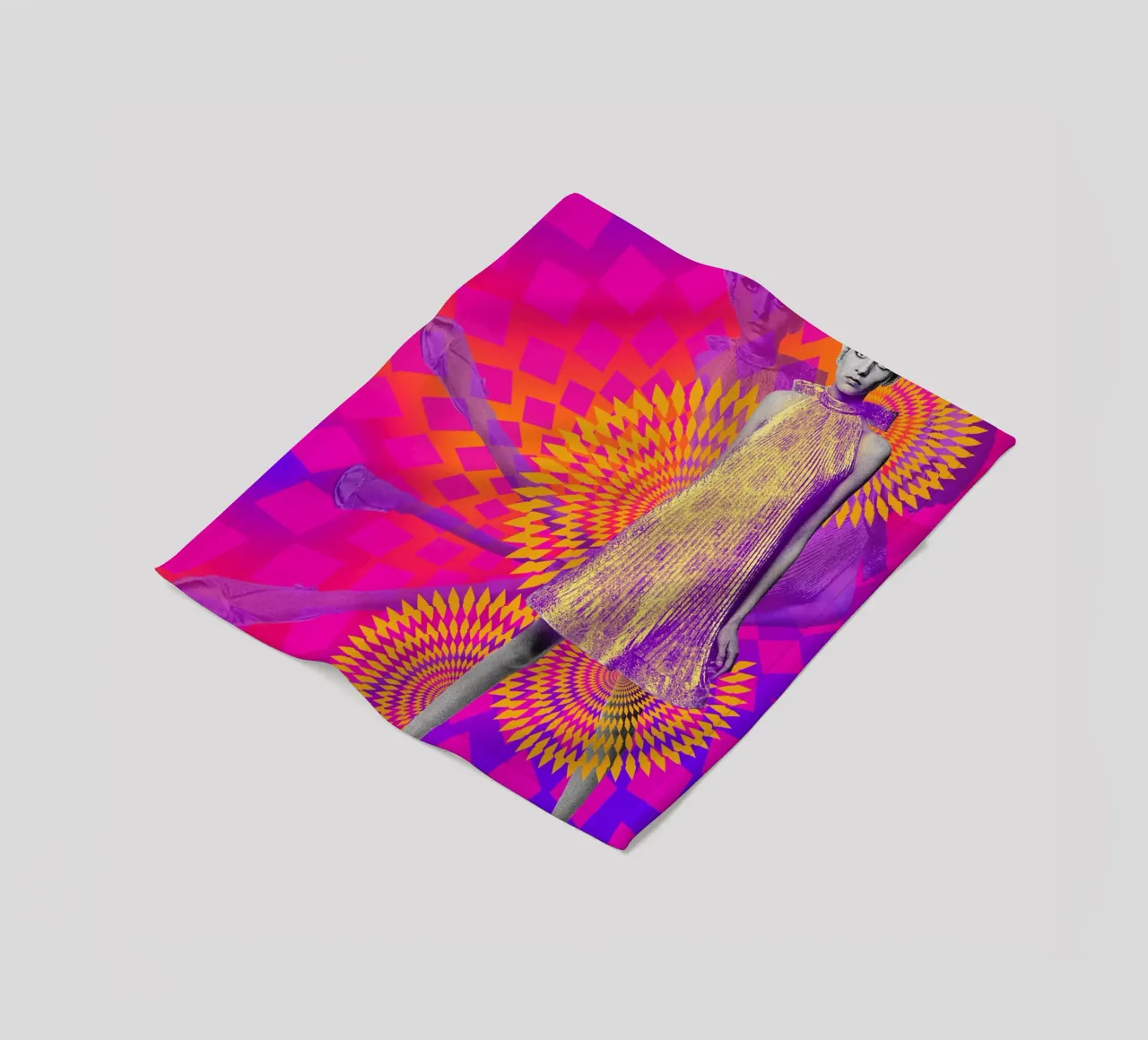 Supermodel Twiggy 1 - Supermodels of the Sixties Series Fleecedecke von DesmondBates