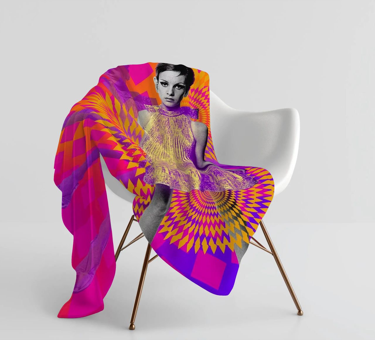 Supermodel Twiggy 1 - Supermodels of the Sixties Series manta de franela de DesmondBates
