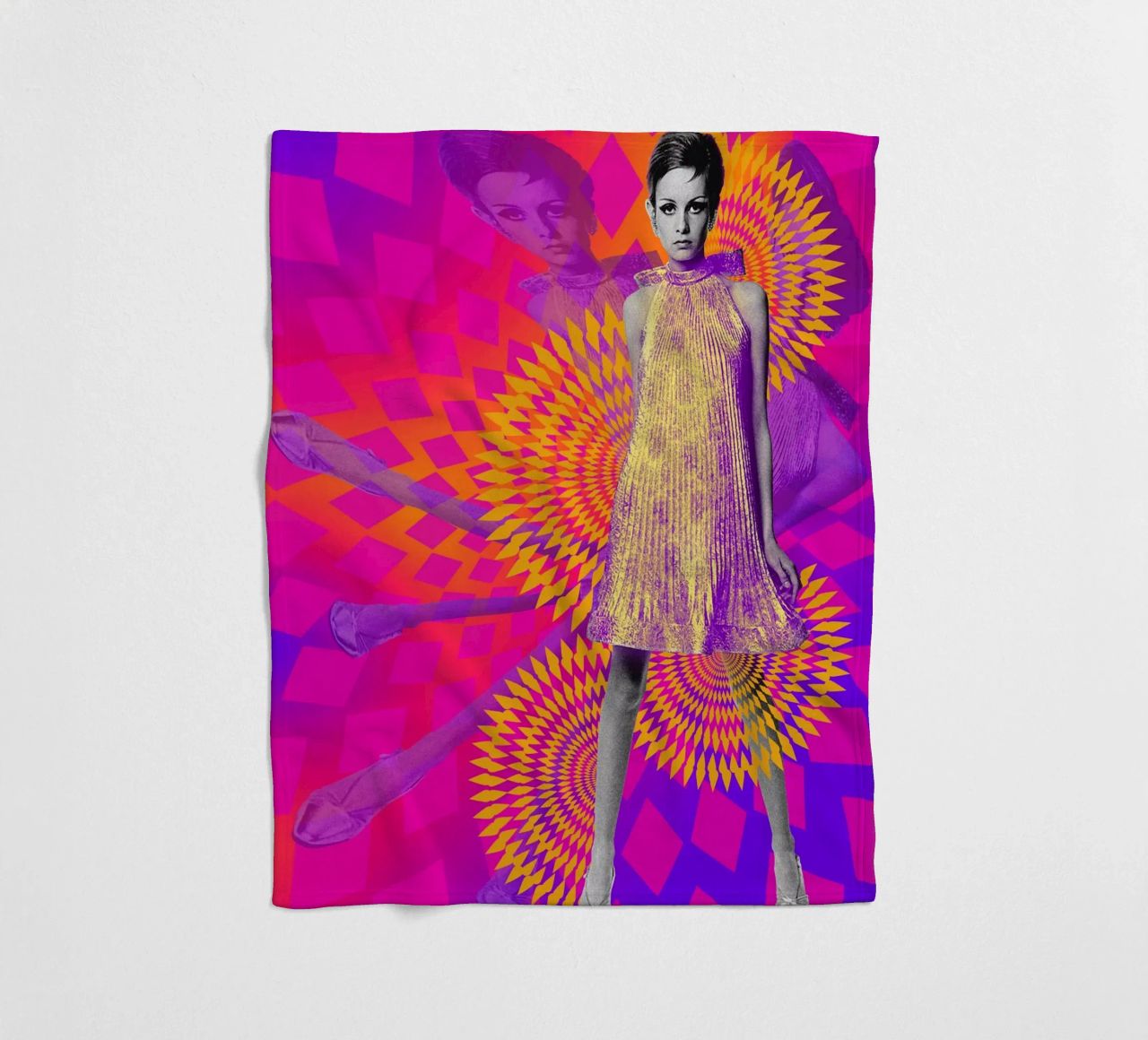 Supermodel Twiggy 1 - Supermodels of the Sixties Series manta de franela de DesmondBates