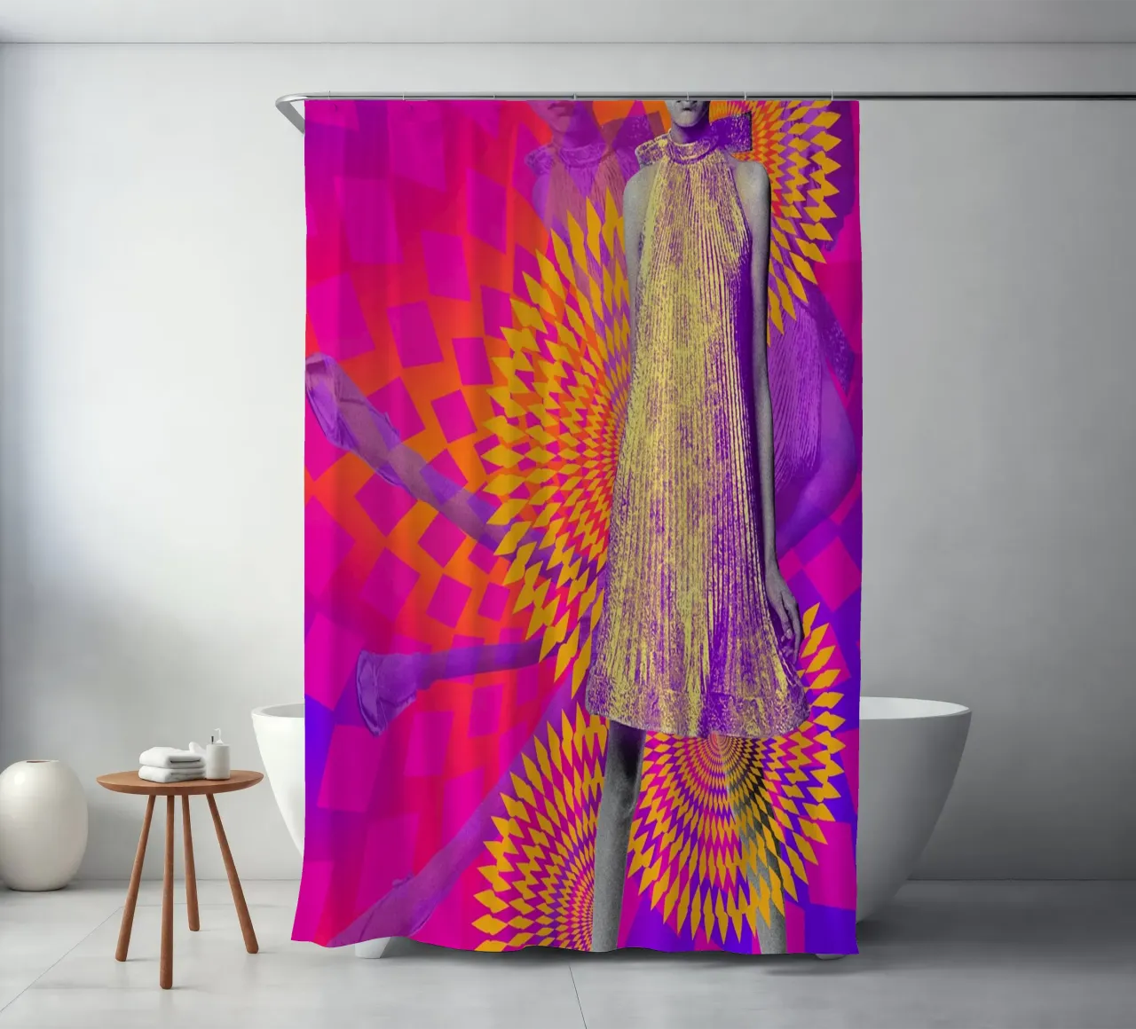 Supermodel Twiggy 1 - Supermodels of the Sixties Series douchegordijn van DesmondBates