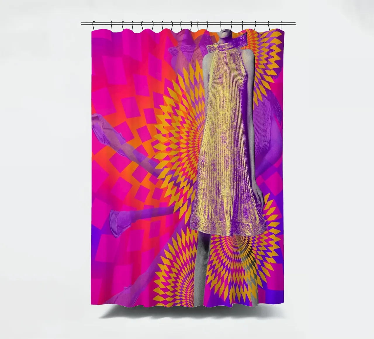 Supermodel Twiggy 1 - Supermodels of the Sixties Series douchegordijn van DesmondBates