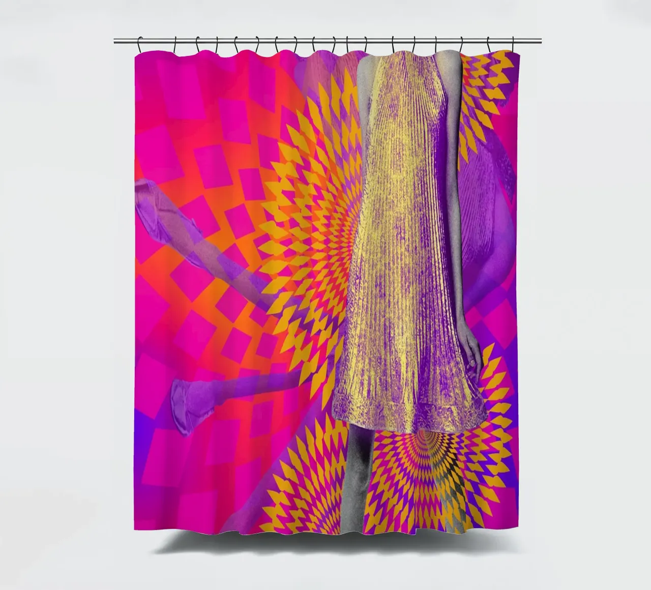 Supermodel Twiggy 1 - Supermodels of the Sixties Series douchegordijn van DesmondBates