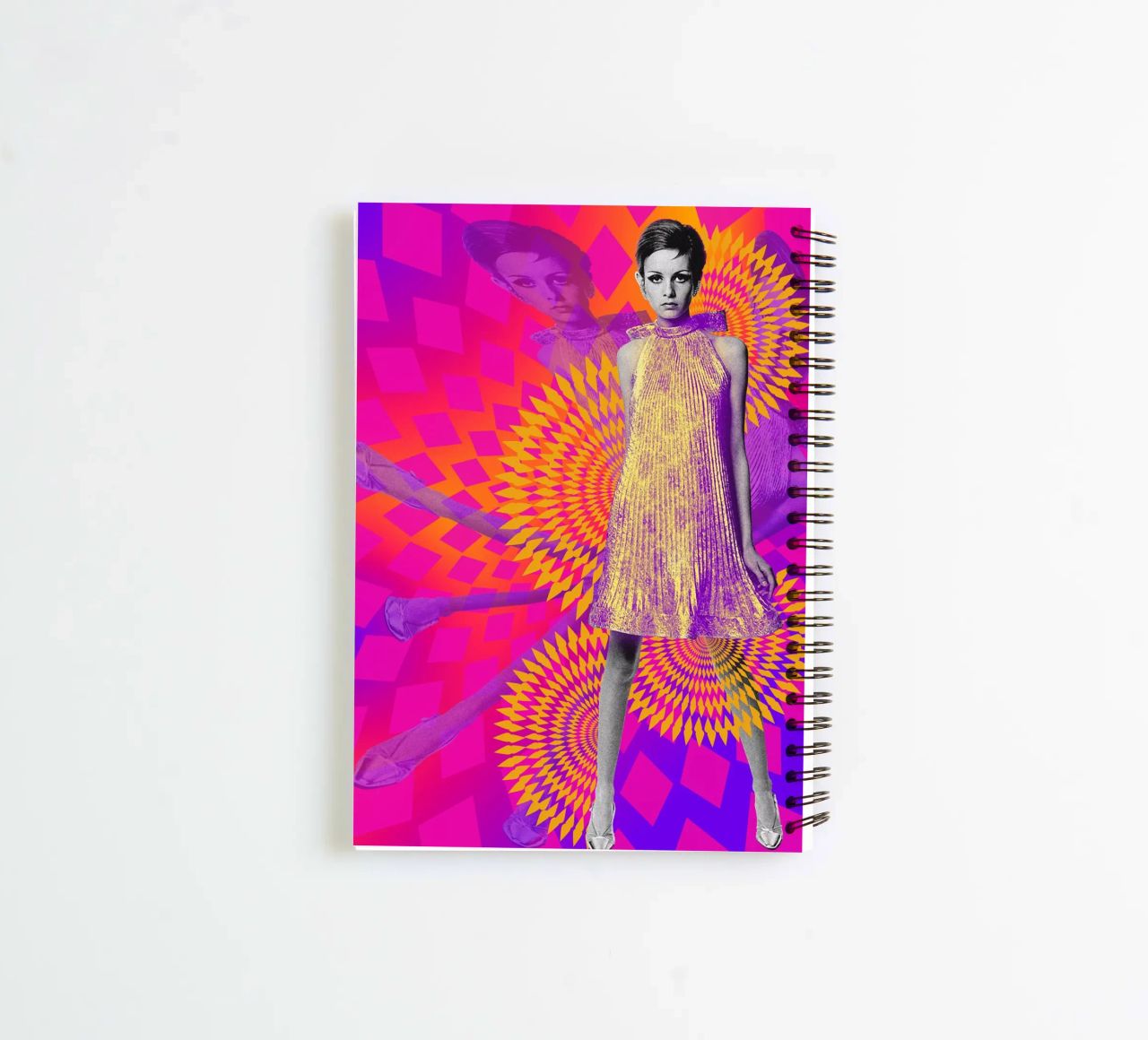 Supermodel Twiggy 1 - Supermodels of the Sixties Series spiral notebook by DesmondBates