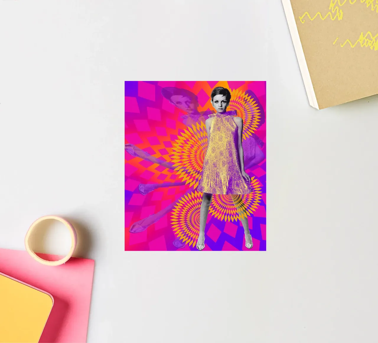 Supermodel Twiggy 1 - Supermodels of the Sixties Series sticker by DesmondBates