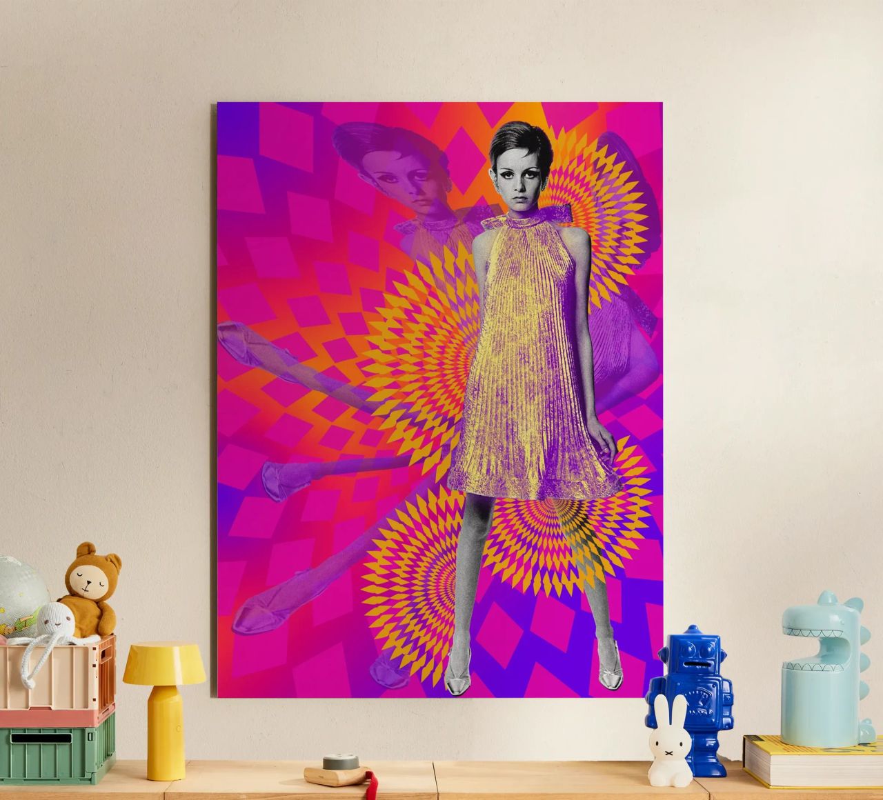 Supermodel Twiggy 1 - Supermodels of the Sixties Series aluminio dibond de DesmondBates
