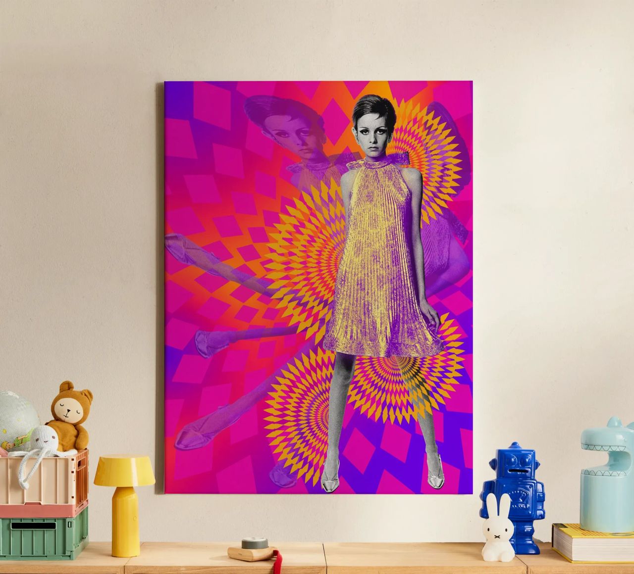 Supermodel Twiggy 1 - Supermodels of the Sixties Series lienzo de DesmondBates