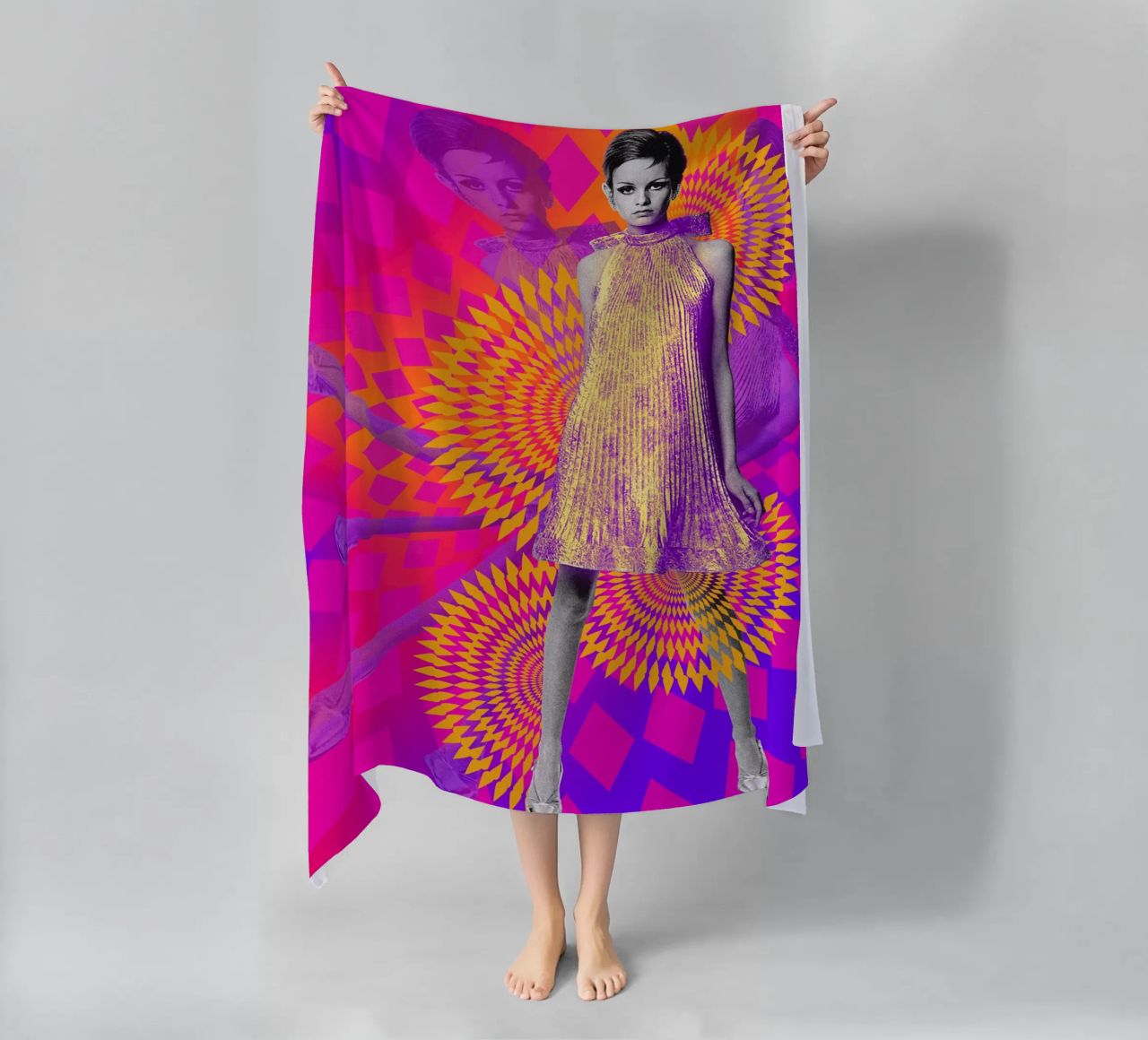 Supermodel Twiggy 1 - Supermodels of the Sixties Series toalla de playa de DesmondBates