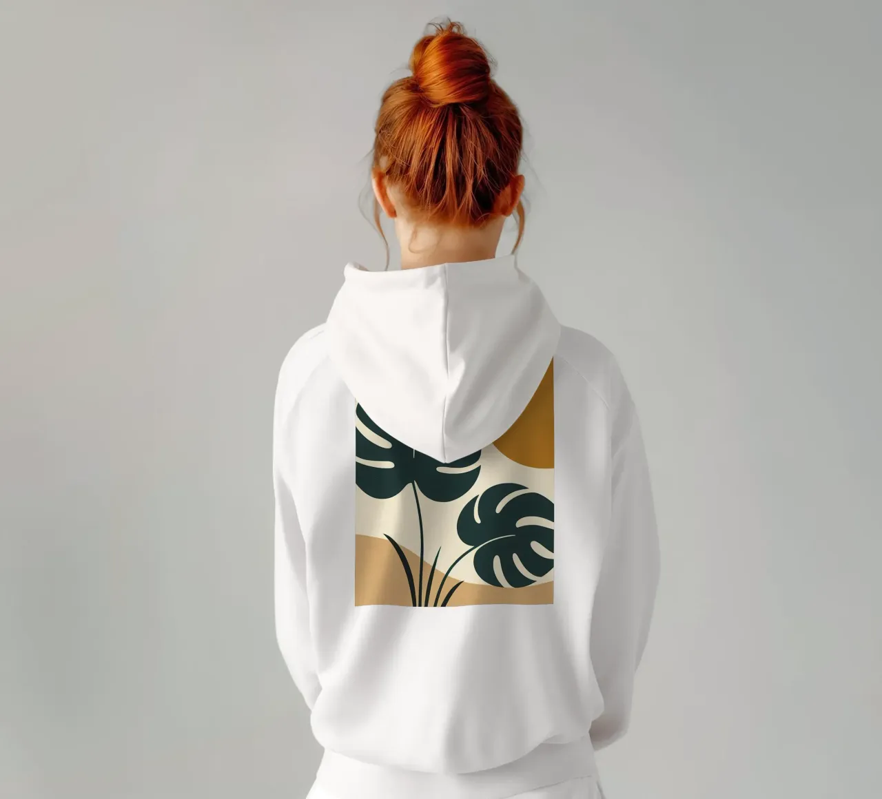Minimalista moderno Boho Monstera Leaf astratto felpa con cappuccio da Bloom And Brush
