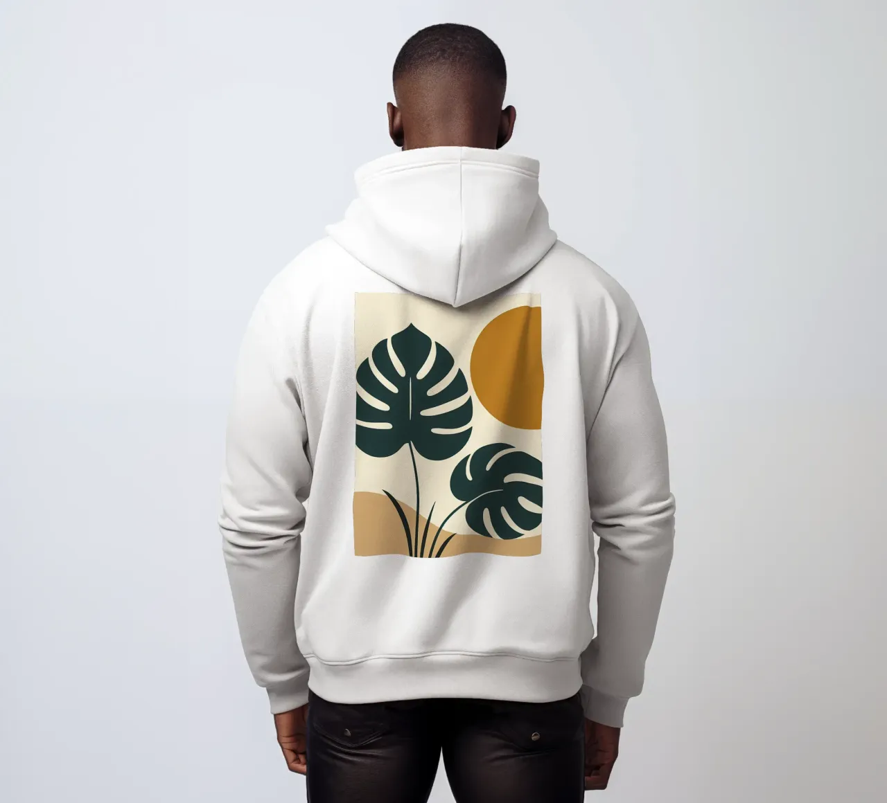 Minimalista moderno Boho Monstera Leaf astratto felpa con cappuccio da Bloom And Brush