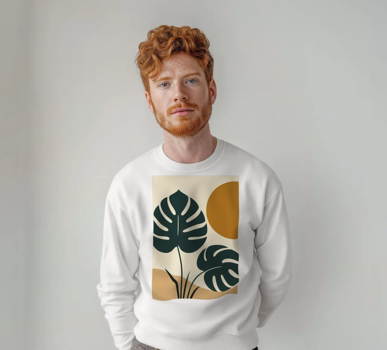Minimalista moderno Boho Monstera Leaf astratto felpa da Bloom And Brush