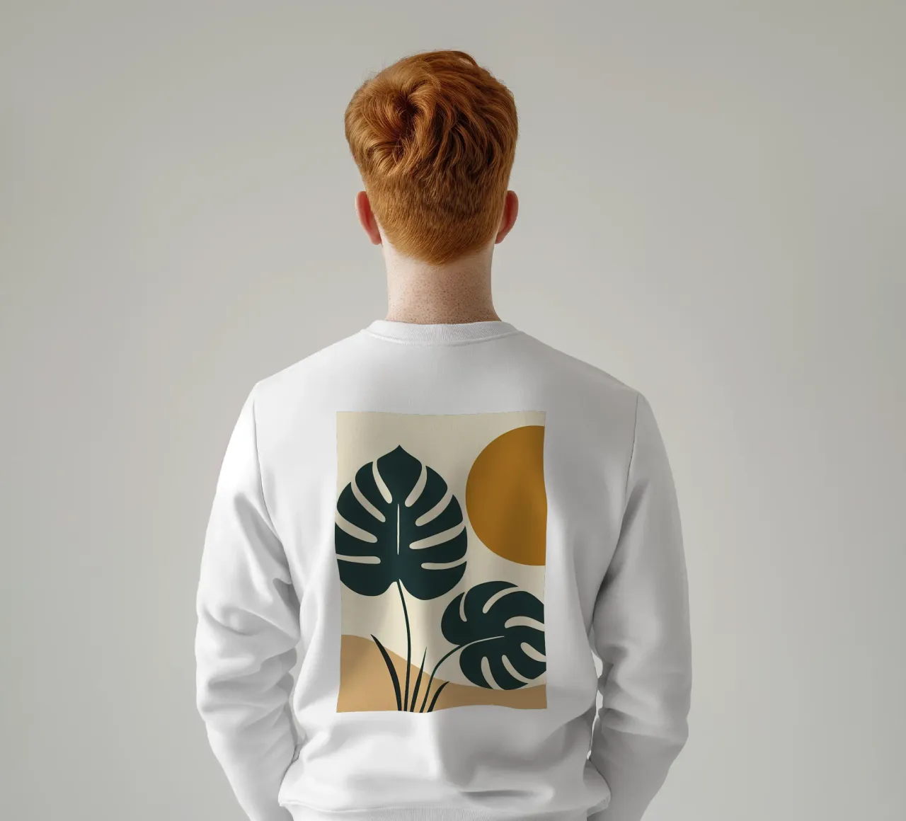Minimalista moderno Boho Monstera Leaf astratto felpa da Bloom And Brush