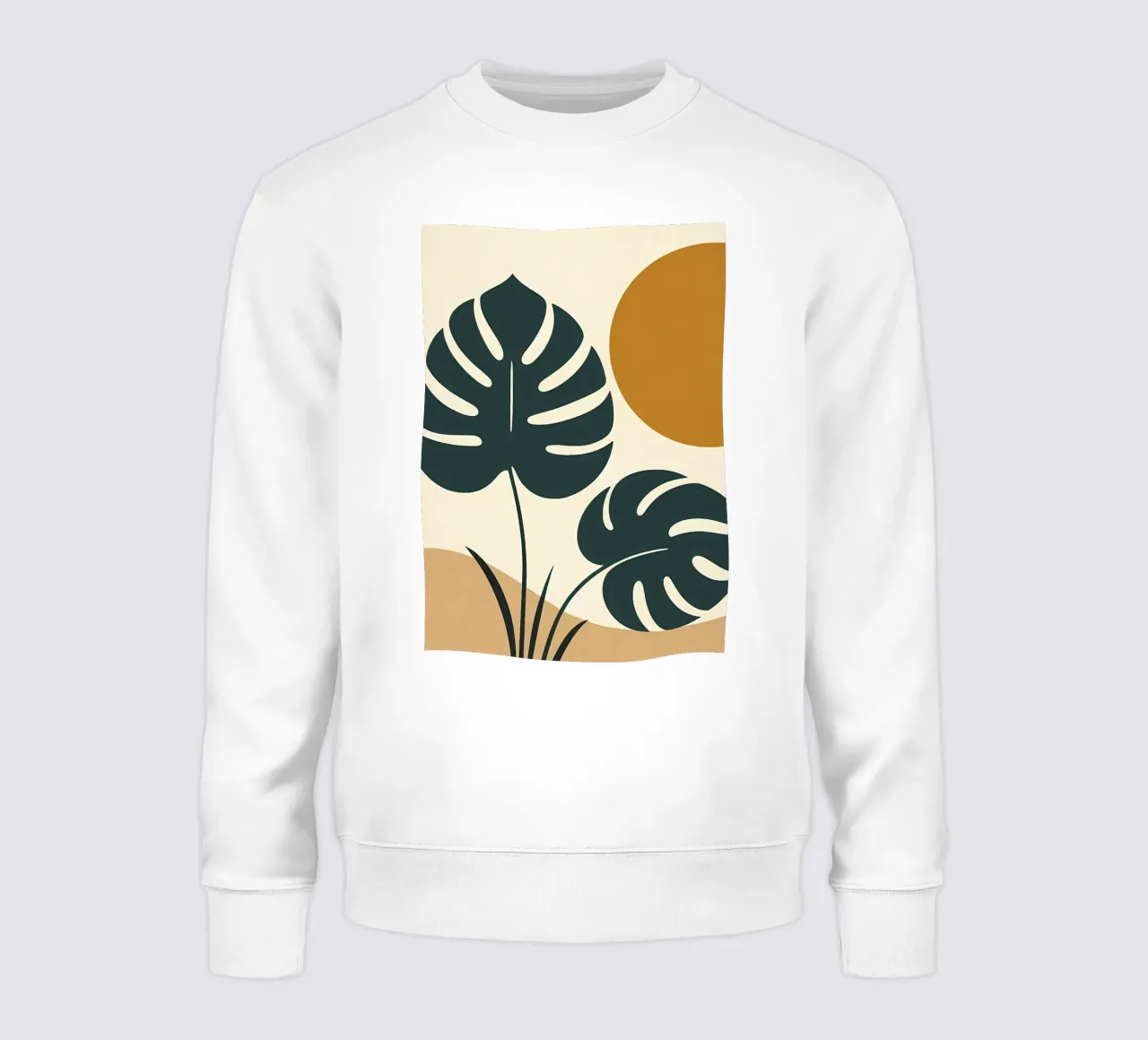 Minimalista moderno Boho Monstera Leaf astratto felpa da Bloom And Brush
