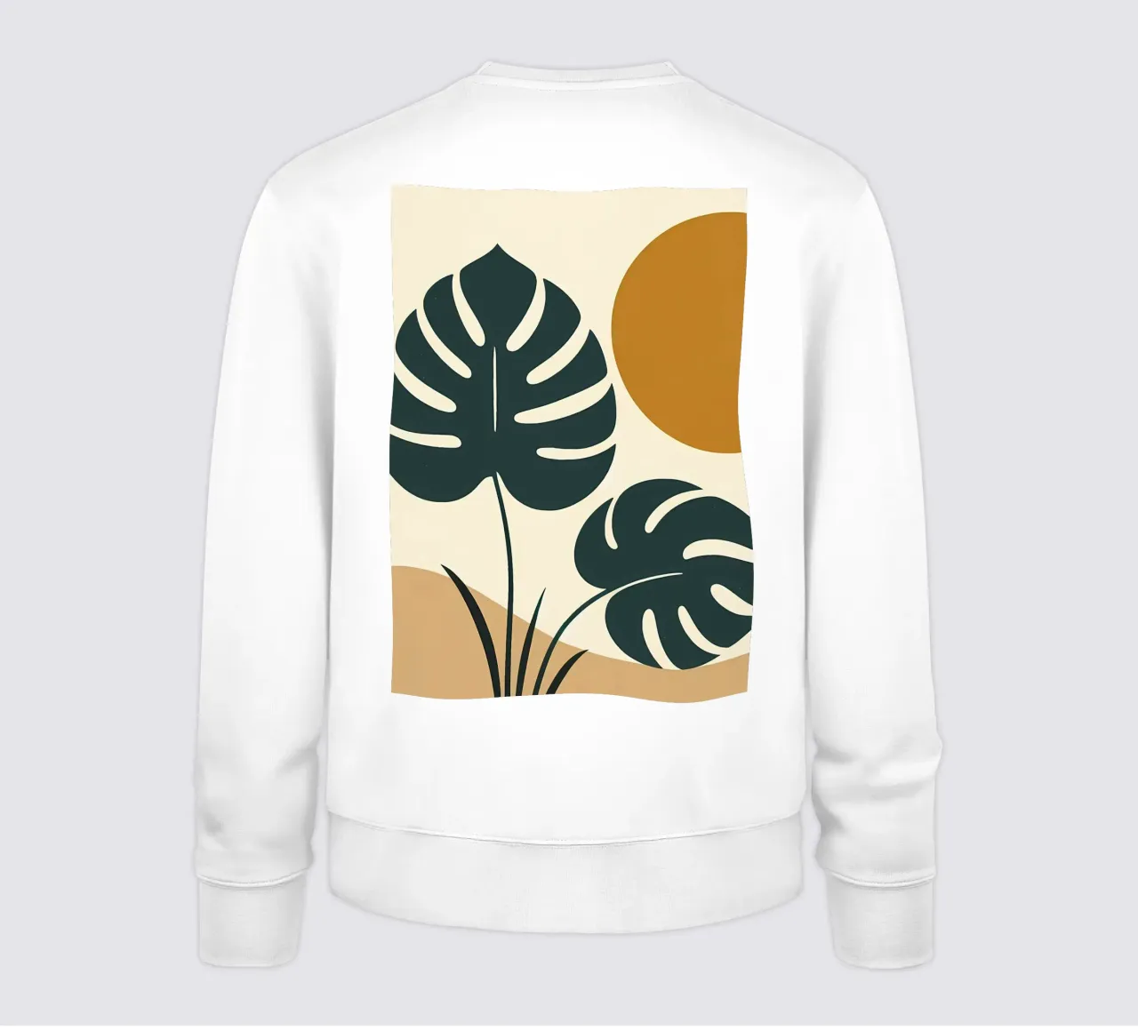 Minimalista moderno Boho Monstera Leaf astratto felpa da Bloom And Brush
