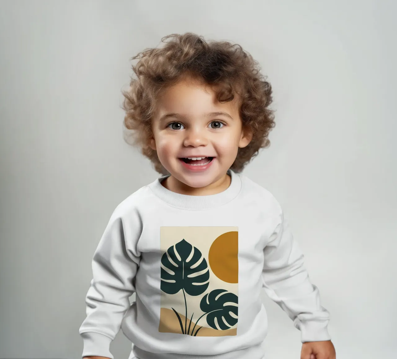 Minimalista moderno Boho Monstera Leaf astratto felpa neonato da Bloom And Brush