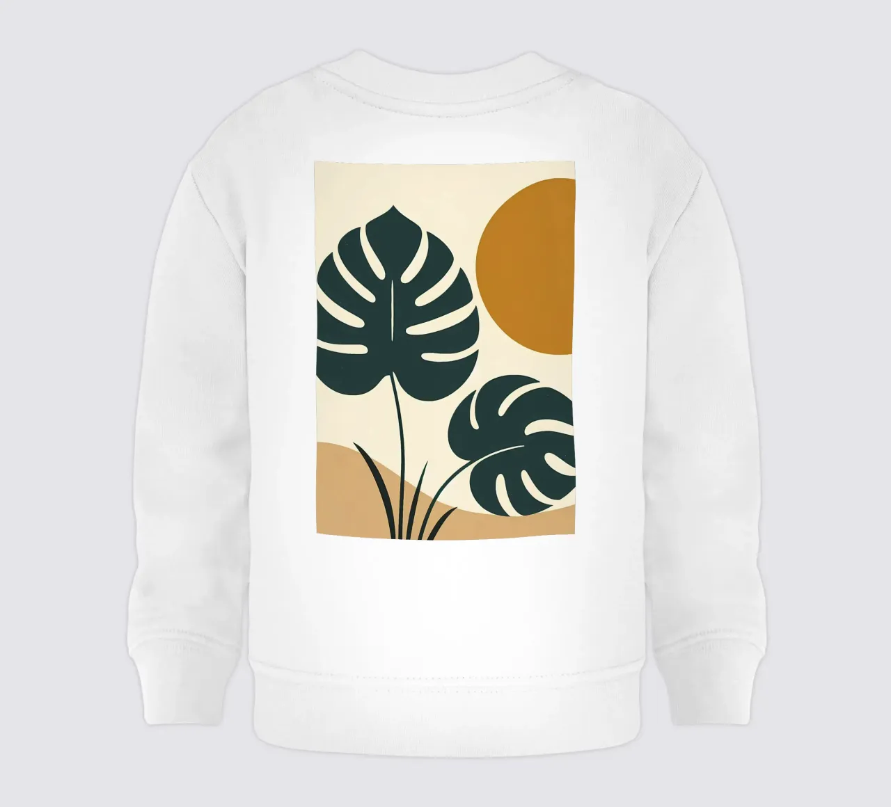 Minimalista moderno Boho Monstera Leaf astratto felpa neonato da Bloom And Brush