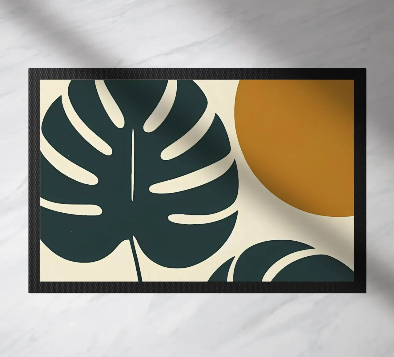 Minimalista moderno Boho Monstera Leaf astratto zerbino da Bloom And Brush