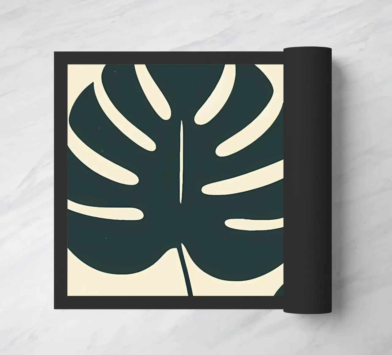 Minimalista moderno Boho Monstera Leaf astratto zerbino da Bloom And Brush