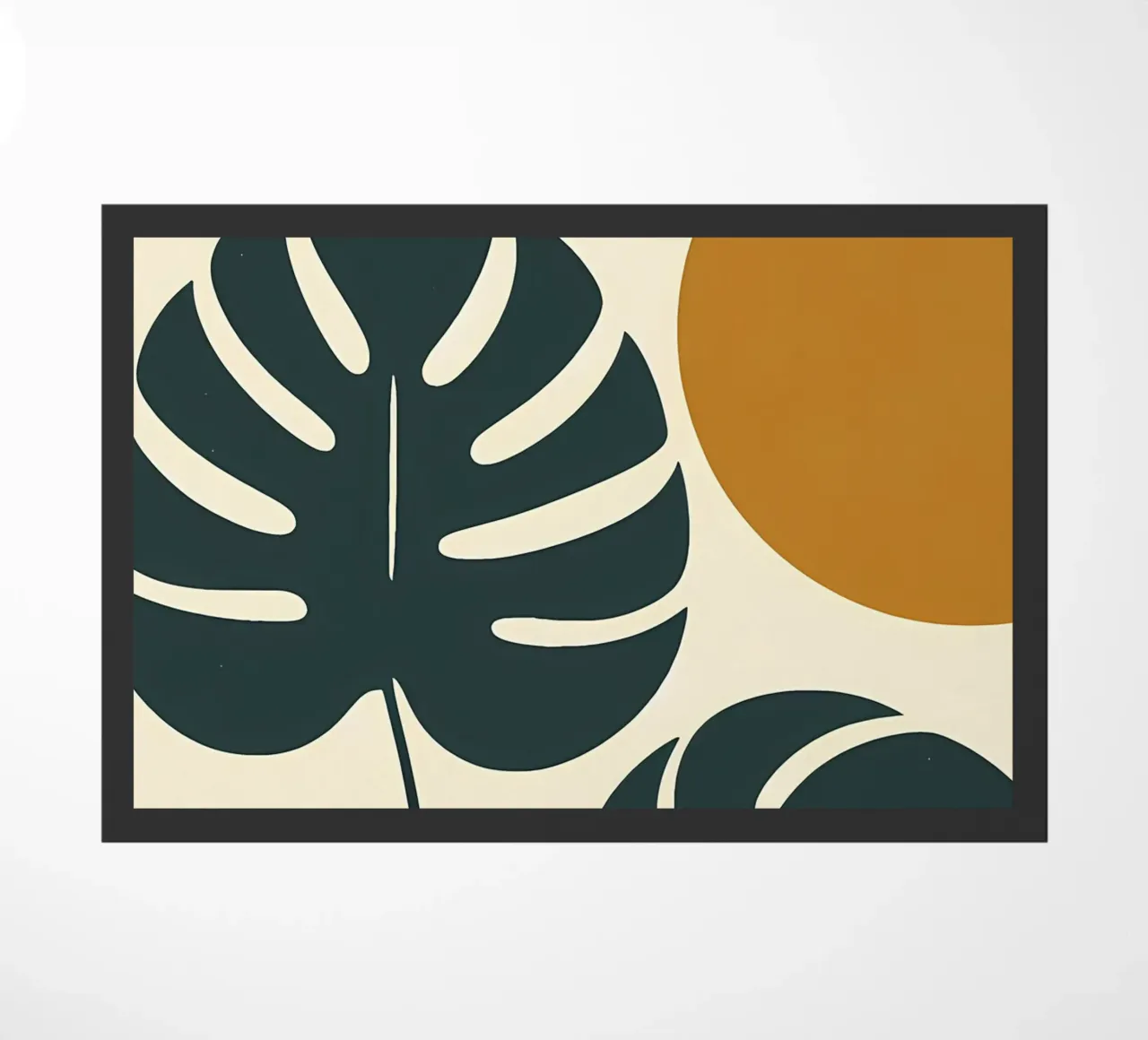 Minimalista moderno Boho Monstera Leaf astratto zerbino da Bloom And Brush