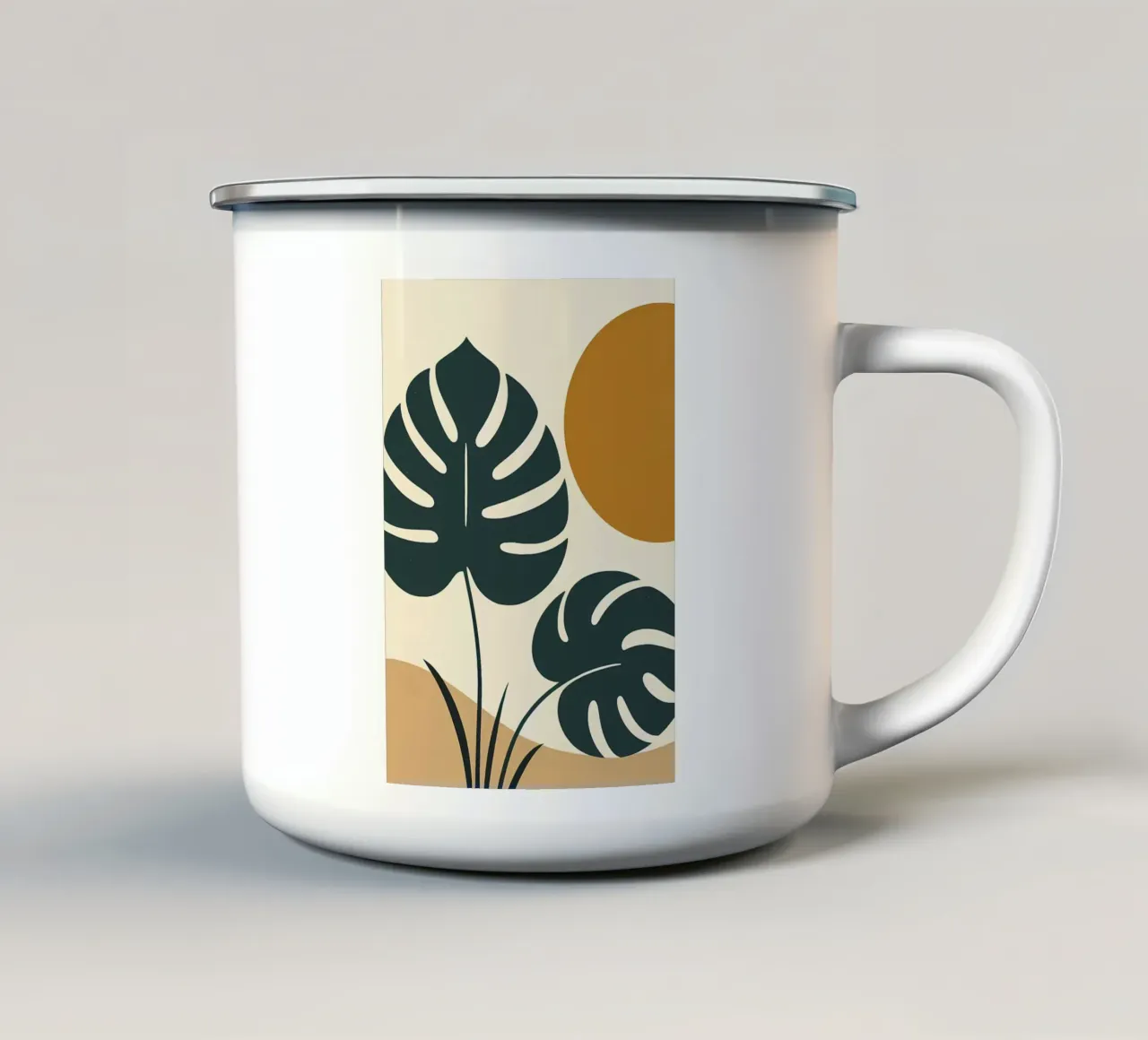 Minimalistisch Modern Boho Monsterablad Abstract emaille mok van Bloom And Brush